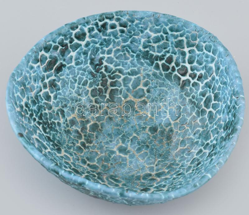 Bod Éva: Rücskös retró kerámia tál, jelzett, hibátlan, d: 17 cm - Image 2