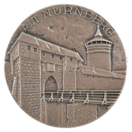 Német Szövetségi Köztársaság 1979. 'Alt Nürnberg / A Bayerische Vereinsbank egyesülése a Bayerische Staatsbankkal' peremen jelzett Ag emlékérem (15,91g/34mm) T:1- patina / Federal Republic of Germany 1979. 'Alt Nürnberg / Union of the