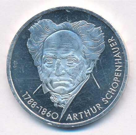 Német Szövetségi Köztársaság 1988D 10M Ag 'Arthur Schopenhauer' T:1,1- (eredetileg PP) Federal Republic Germany 1988D 10 Mark Ag 'Arthur Schopenhauer' C:UNC,AU (originally PP) Krause KM#168