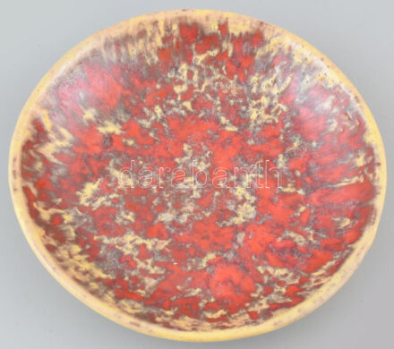Retró kerámia tál, jelzés nélkül, hibátlan, d: 21 cm