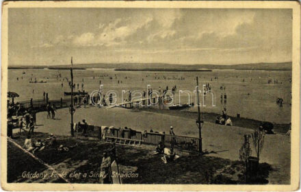1938 Gárdony, Fürdő élet a Sirály strandon, fürdőzők (EB)