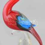 Murano: Páva. Kézzel készített üveg, jelzés nélkül, hibátlan, Olaszország, 1960-70 körül. m: 39 cm