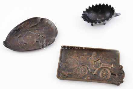 3 db figurális fém tálka, d: 11-16 cm