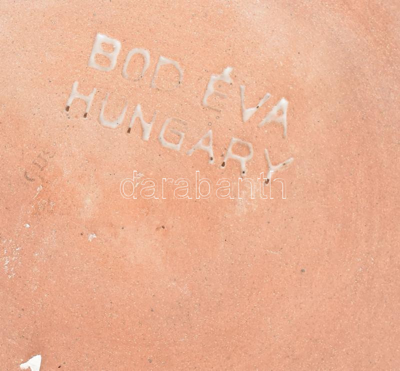 Bod Éva: Rücskös retró kerámia tál, jelzett, hibátlan, d: 20 cm - Image 4