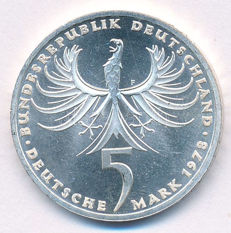 Német Szövetségi Köztársaság 1978F 5M Ag 'Baltazár Neumann halálának 225. évfordulója' T:1- (eredetileg PP) Federal Republic Germany 1978F 5 Mark Ag '225th Anniversary - Death of Balthasar Neumann' C:AU (originally PP) Krause KM#148 - Image 2
