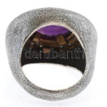 Ezüst(Ag) gyűrű ametiszttel, jelzett, méret: 55, bruttó: 15,6 g - Image 3