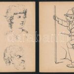 cca 1880 20 db életkép, illusztráció, grafika rotációs fametszet 12x12 cm - Image 2