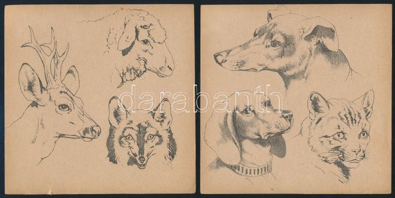 cca 1880 20 db életkép, illusztráció, grafika rotációs fametszet 12x12 cm - Image 3