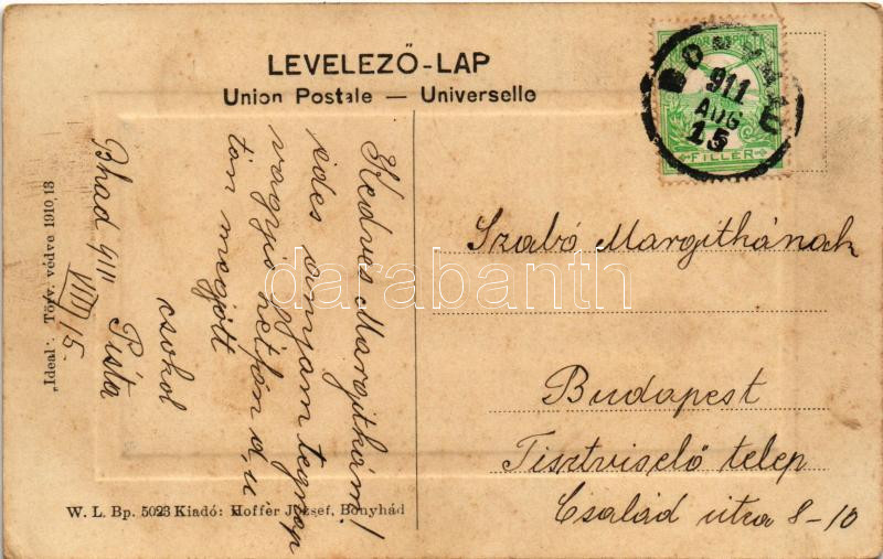 1911 Bonyhád, Perczel Mór utca. 'Ideal' W.L. Bp. 5023. Hoffer József kiadása (EK) - Image 2