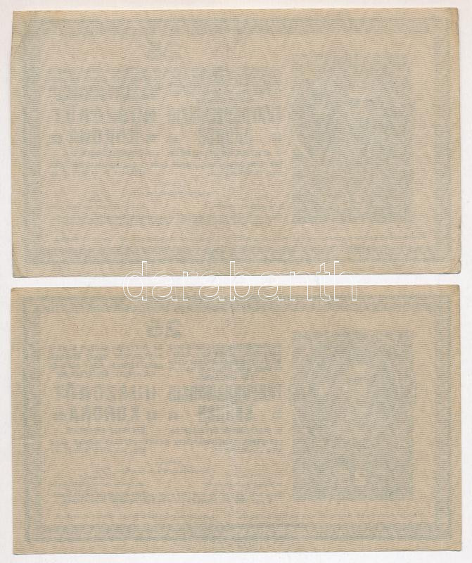 1918. 25K (2x) sorszámkövetők '3110 346393 - 3110 346394' 3mm, hullámos hátlappal T:II-,III Adamo K22/4 - Image 2