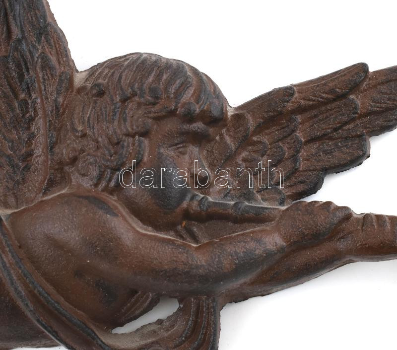 Jelzés nélkül: Trombitás puttó. Öntöttvas. h: 35 cm - Image 2