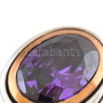 Ezüst(Ag) fülbevalópár ametiszttel, jelzett, 2×1,5 cm, bruttó: 15,6 g - Image 2