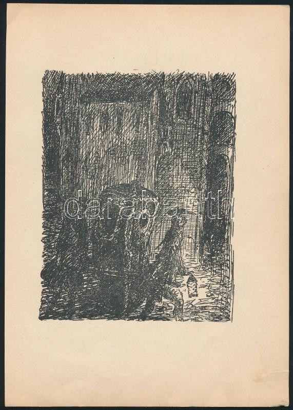 Alfred Kubin (1877-1959): 6 db grafika. Klisé 18x24 cm - Image 2