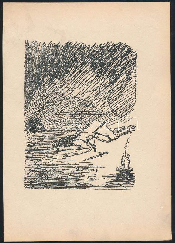 Alfred Kubin (1877-1959): 6 db grafika. Klisé 18x24 cm - Image 3