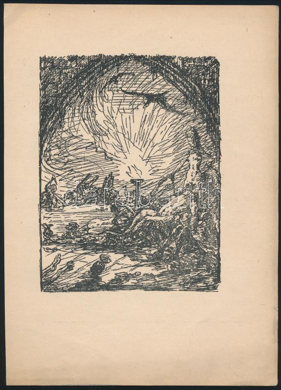 Alfred Kubin (1877-1959): 6 db grafika. Klisé 18x24 cm - Image 4