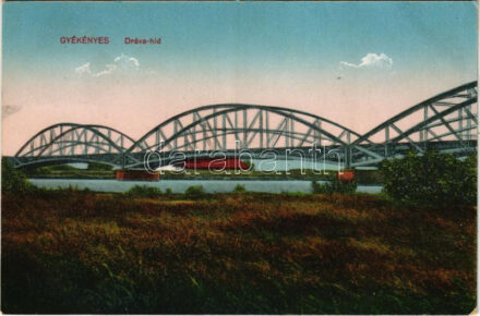 Gyékényes, Dráva híd. Vasúti Levelezőlapárusítás 9205.