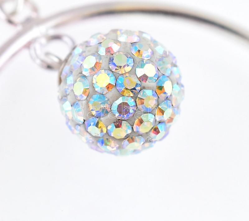 Ezüst(Ag) shamballa gyönggyel díszített fülbevalópár, jelzett, d: 2,5 cm, bruttó: 5,3 g - Image 2
