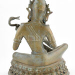 Jelzés nélkül: Szaraszvati a tudás hindu istennője. Öntött, patinázott bronz. m: 34 cm - Image 3
