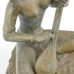 Jelzés nélkül: Szaraszvati a tudás hindu istennője. Öntött, patinázott bronz. m: 34 cm - Image 4