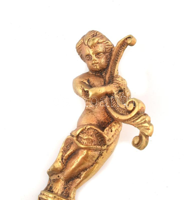 Figurális gyertyatartó és ruhafogas egyben, tűziaranyozott bronz, szép állapotban, 18x16 cm - Image 3