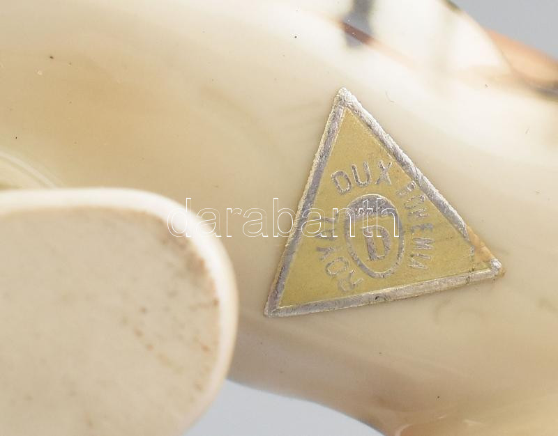 Porcelán Royal Dux tigris, kézzel festett, jelzett, 8,5x20 cm - Image 2