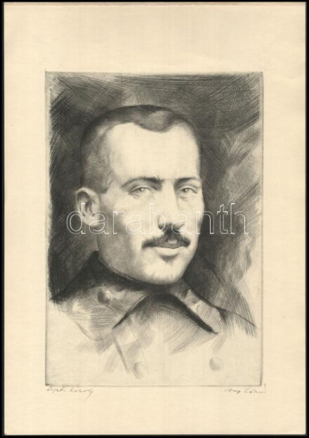 Nagy Zoltán (1916-1987): Ligeti Károly. Rézkarc, papír, jelzett, 29×20 cm