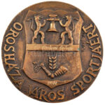 2011. 'Orosháza Város Sportjáért (gravírozva: Dr. Gyetvai György 2011) / A Képviselő Testület Díja' bronz érdemérem eredeti tokban (100mm) T:1- - Image 2