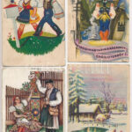 9 db RÉGI motívum képeslap: magyar folklór művészlapok / 9 pre-1945 motive postcards: Hungarian folklore art postcards