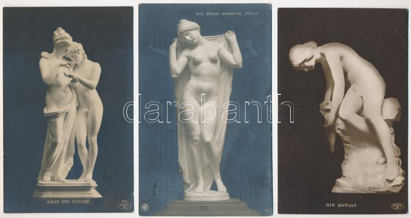 18 db RÉGI motívum képeslap: művészet / 18 pre-1945 motive postcards: art - Image 2