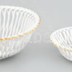 Apulum virágmintás porcelán fonott tálka, 2 db. Matricás, jelzett, minimális kopással, d: 15 cm és 11 cm - Image 2