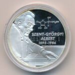 Ifj. Szlávics László (1959-) 2012. 'Szent-Györgyi Albert / Nagy magyarok' ezüstözött Cu emlékérem (40mm) T:PP patina