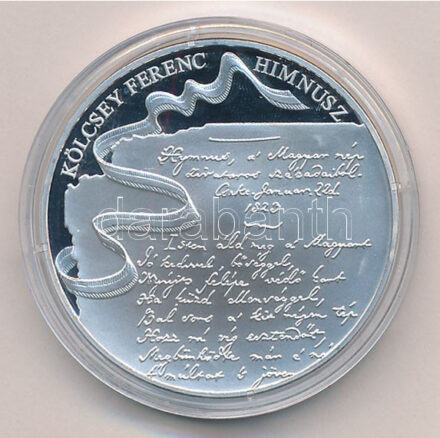 Fritz Mihály (1947-) 2013. 'A Magyar Himnusz 190 éves / Kölcsey Ferenc' ezüstözött fém emlékérem (40mm) T:PP