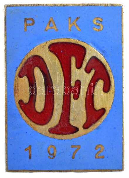 1972. 'Paks Dft' zománcozott fém kitűző (35x25mm) T:2