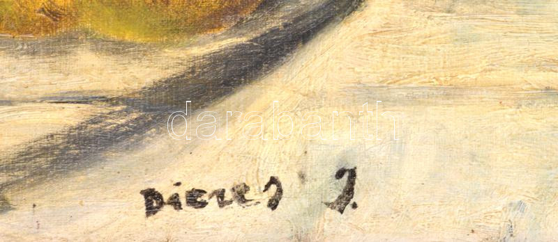 Dienes jelzéssel: Asztali csendélet. Olaj, vászon, Jelzett. 44x31 cm Keretben - Image 2