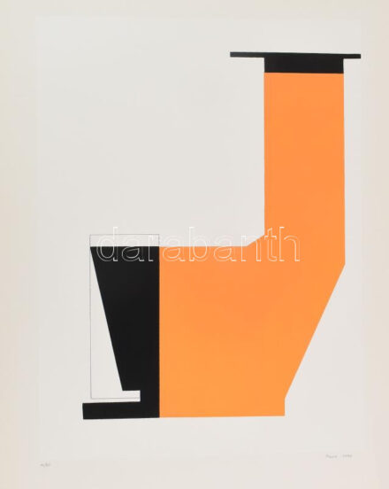 Mark (Márkus), Anna (1928-): Geometrikus kompozíció, 1990. Szitanyomat, papír, jelzett, számozott (14/40). 45,5x34 cm
