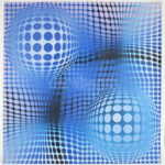 cca 2000-2020 Victor Vasarely (1908-1997): Fény. Nyomat, papír, jelzés nélkül, Copydan BilledKunst kiadása, feltekerve, 81x81 cm