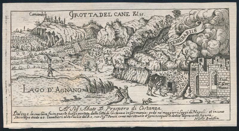 cca 1800 Lago Agnato. Rézmetszet, papír. Jelzett. 7x13 cm