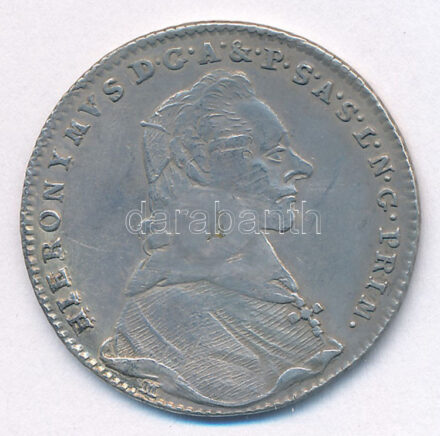 Osztrák Államok / Salzburgi Érsekség 1789M 20kr Ag 'Hieronymus von Colloredo' (6,58g) T:2- forrasztásnyom Austrian States / Bishopric of Salzburg 1789M 20 Kreuzer Ag 'Hieronymus von Colloredo' (6,58g) C:VF soldering mark Krause KM#460