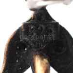 Ezüst(Ag) fülbevalópár szintetikus rubinnal, jelzett, h: 3 cm, bruttó: 6,2 g - Image 3