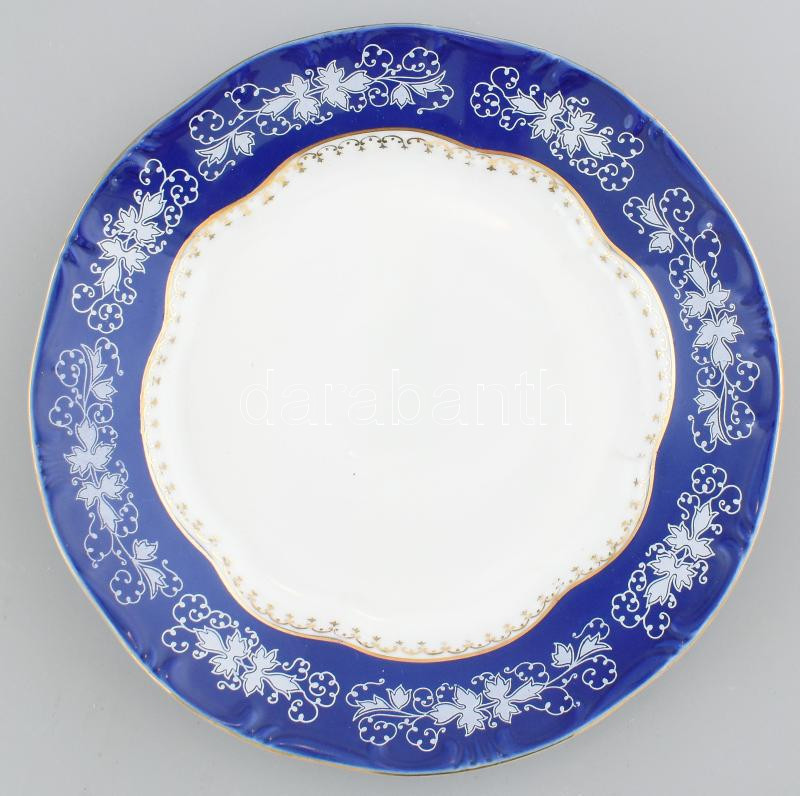 6 db Zsolnay Pompadour mintás lapos tányér, jelzett, kopott, d: 23,5 cm - Image 2