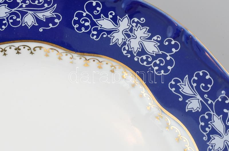 6 db Zsolnay Pompadour mintás lapos tányér, jelzett, kopott, d: 23,5 cm - Image 3