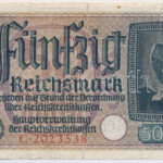 Németország / Harmadik Birodalom DN (1939-1945) 50M 'C.2023538' T:III szakadás, folt Germany / Third Reich ND (1939-1945) 50 Reichsmark 'C.2023538' C:F tear, spot Krause P#R140