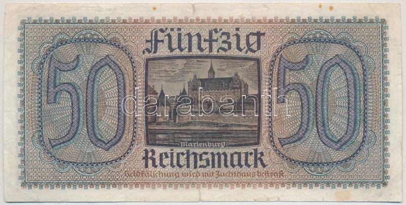 Németország / Harmadik Birodalom DN (1939-1945) 50M 'C.2023538' T:III szakadás, folt Germany / Third Reich ND (1939-1945) 50 Reichsmark 'C.2023538' C:F tear, spot Krause P#R140 - Image 2