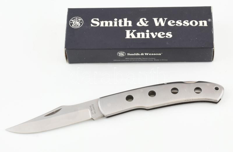Smith & Wesson Cuttin' Horse egykezes vadász bicska. Eredeti dobozában, h: 20 cm
