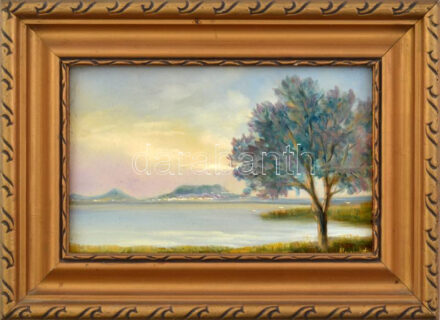 Klement Zoltán (1967-): Badacsony. Olaj, farost, jelzett. Dekoratív fakeretben. 13x20 cm