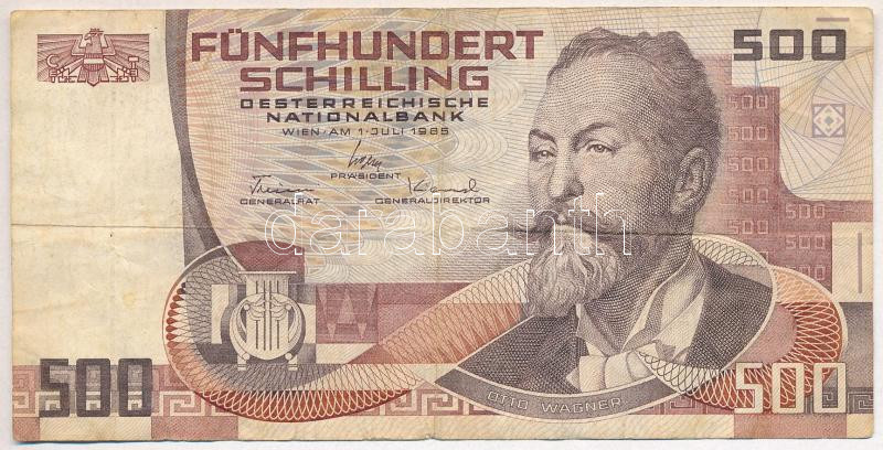 Ausztria 1985 (1986). 500Sch 'B 145675 P' T:III Austria 1985 (1986). 500 Schilling 'B 145675' C:F Krause 151