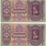 1930. 100P (4x) sorszámkövetők 'E 557 003394 - E 557 003397' T:I-,II Adamo P17