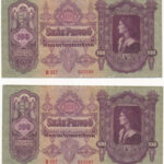 1930. 100P (4x) sorszámkövetők 'E 557 003394 - E 557 003397' T:I-,II Adamo P17 - Image 3
