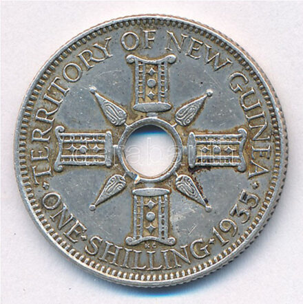 Új-Guinea 1935. 1Sh Ag T:2 New Guinea 1935. 1 Shilling Ag C:XF Krause KM#5