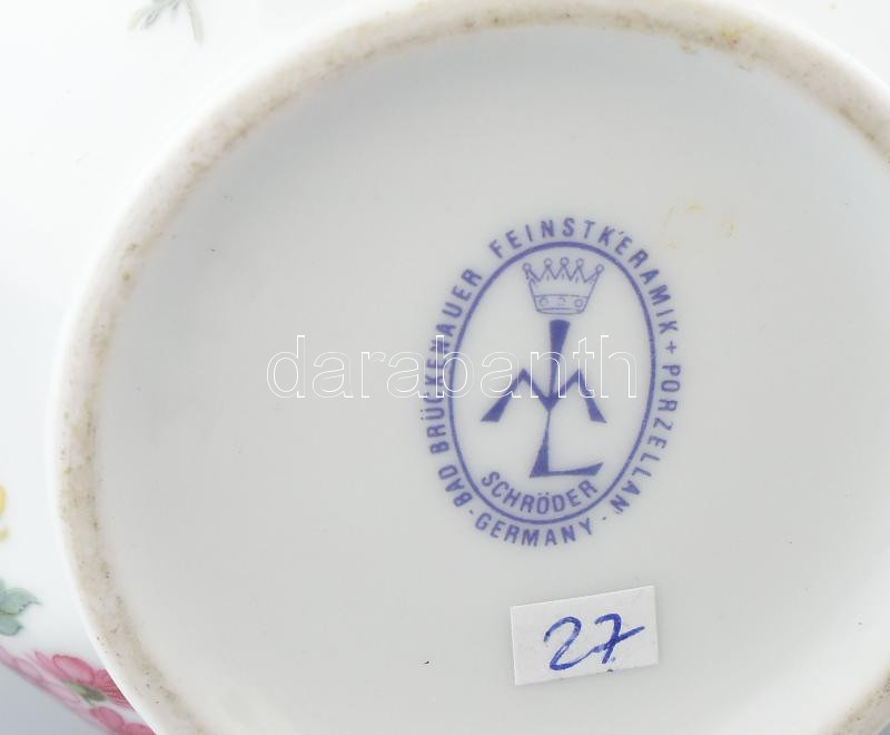 Német porcelán váza, jelzett, hibátlan, m: 12 cm - Image 2